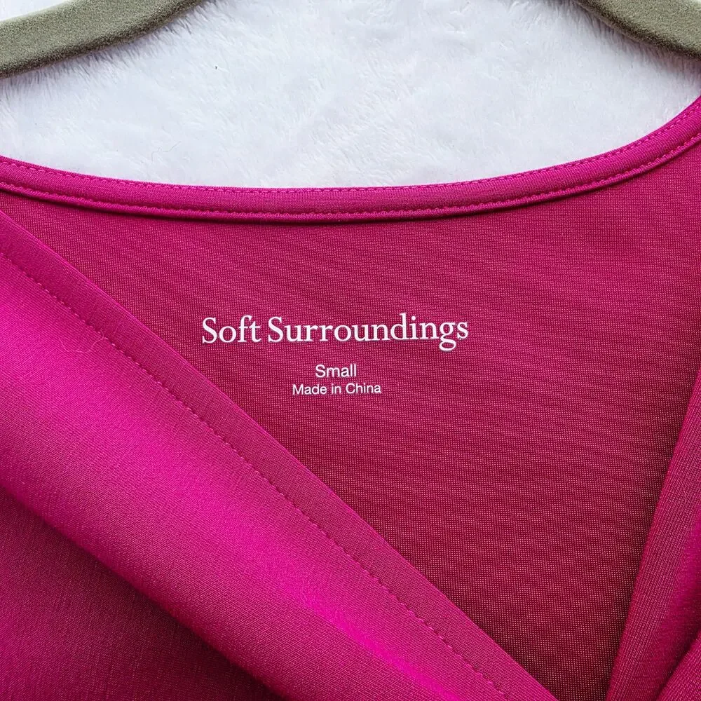 Soft Surroundings Hannah Maxi Dress Small Raspberry Twist Neck Scooba Knit Soft